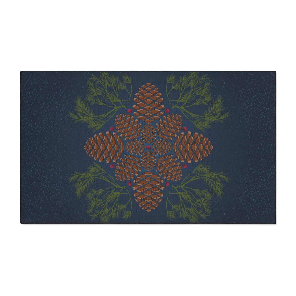 Blue Pinecone Non-Slip Rug