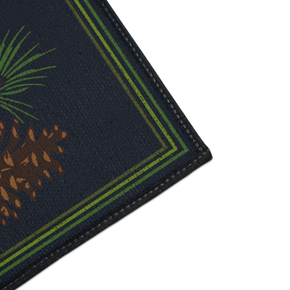 Navy Green Pine Non-Slip Rug