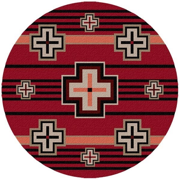 Many Crosses Red Area Rug