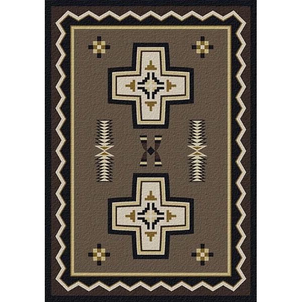 Southwestern Taupe Cross Area Rug