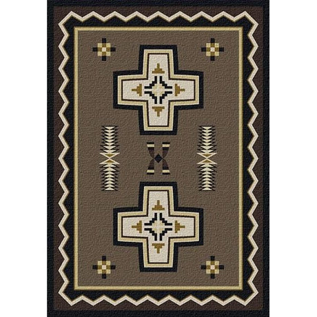 Southwestern Taupe Cross Area Rug