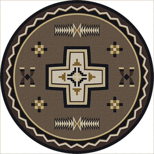 Southwestern Taupe Cross Area Rug