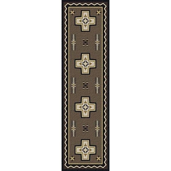 Southwestern Taupe Cross Area Rug