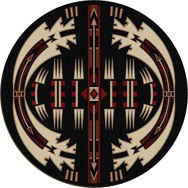 Horse Raiders Black Area Rug