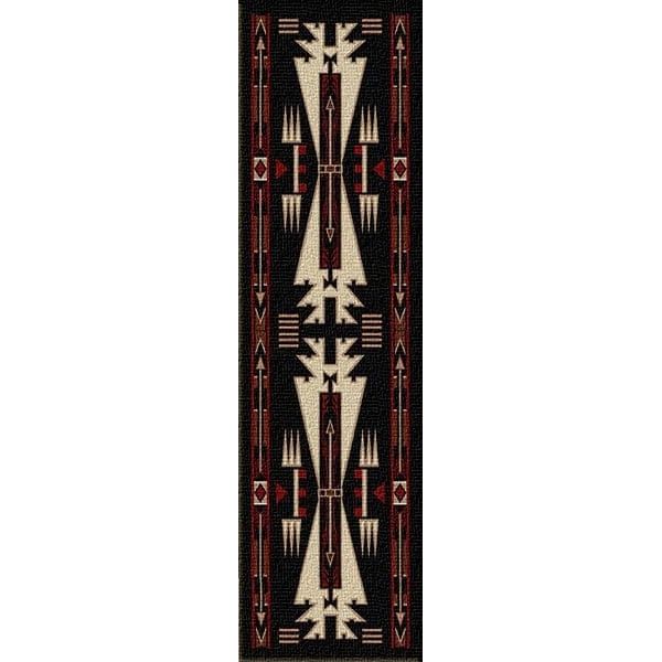 Horse Raiders Black Area Rug