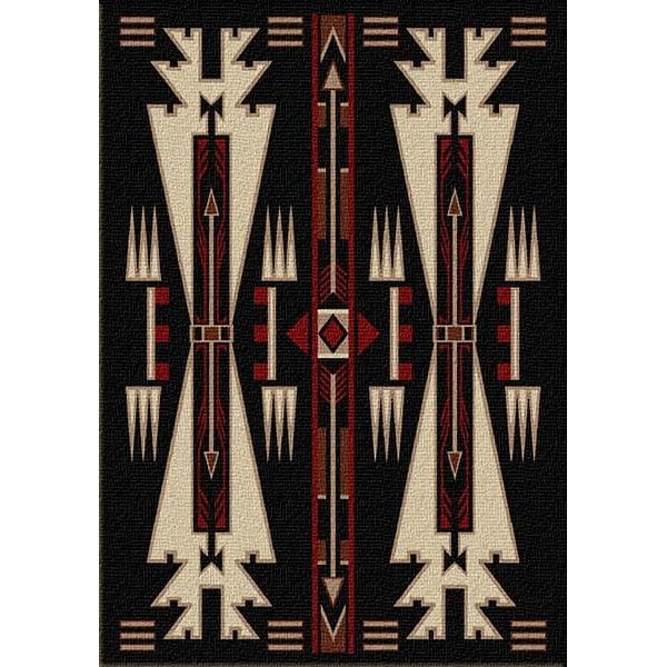 Horse Raiders Black Area Rug
