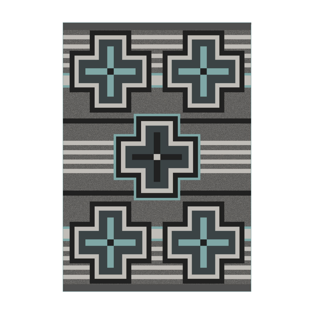 Turquoise Cross Rug