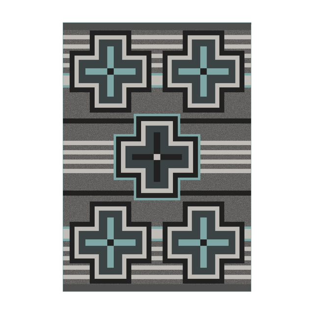 Turquoise Cross Rug