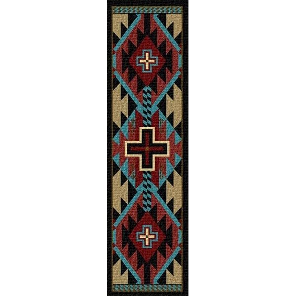 Southwestern Blue Cross Area Rug
