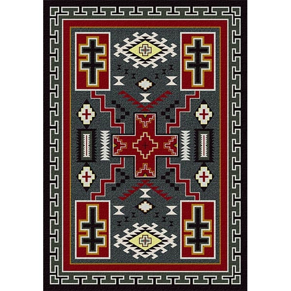 Gray Storm Catcher Cross Area Rug Collection