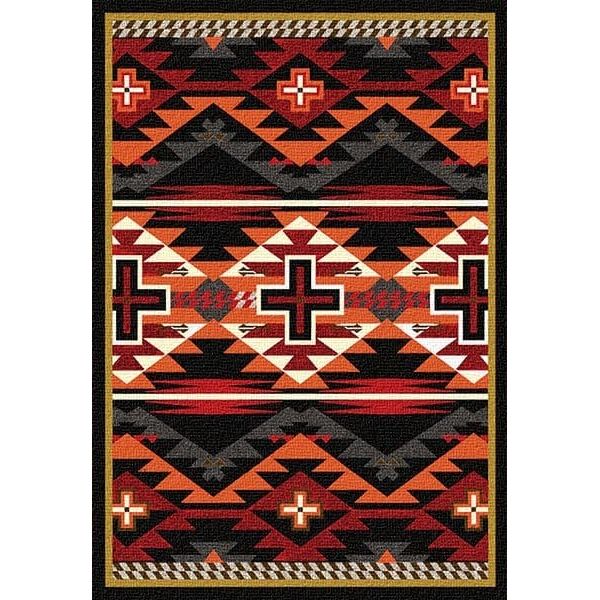 Southwestern Black Cross Area Rug