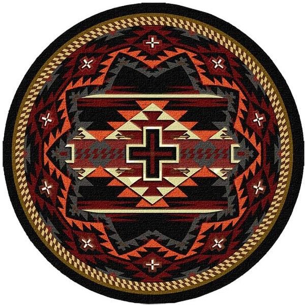 Southwestern Black Cross Area Rug