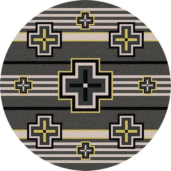 Many Crosses Gray Area Rug