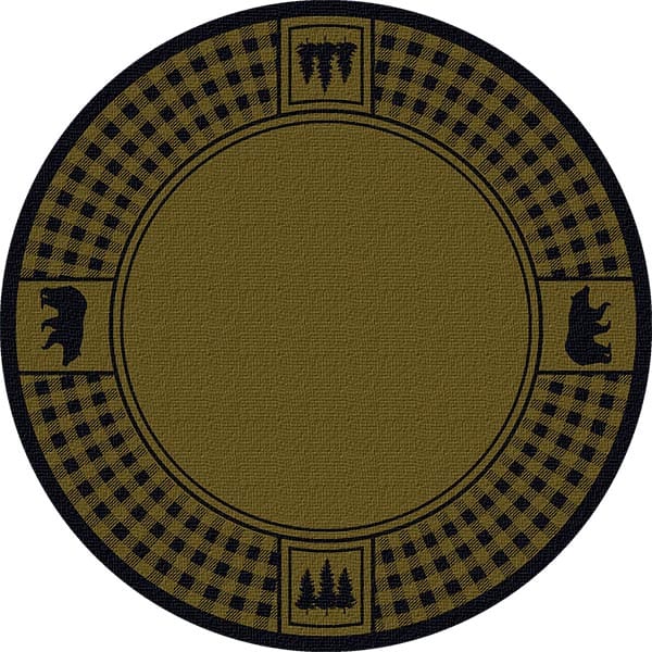 Bear Plaid Green Area Rug