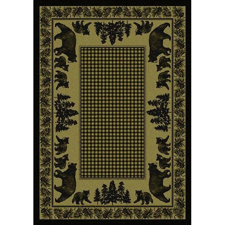 Woodland Bear Family Green Area Rug Collection