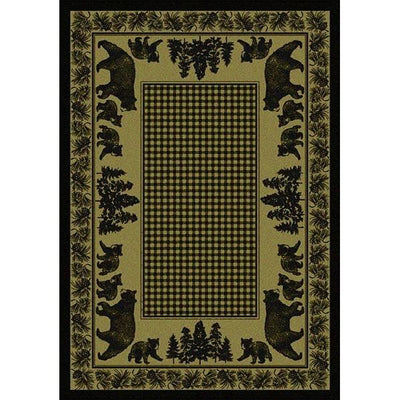 Woodland Bear Family Green Area Rug Collection