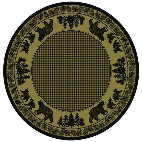 Woodland Bear Family Green Area Rug Collection
