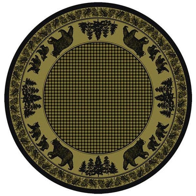 Woodland Bear Family Green Area Rug Collection