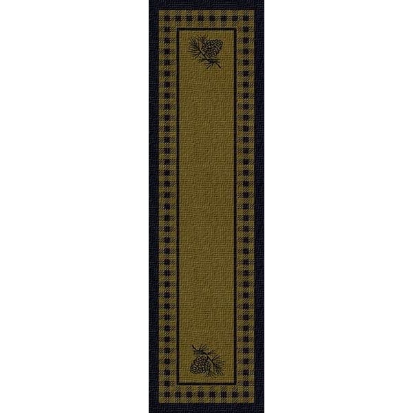 Pinecone Plaid Green Area Rug