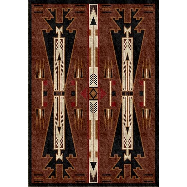 Horse Raiders Brown Area Rug