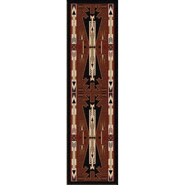 Horse Raiders Brown Area Rug