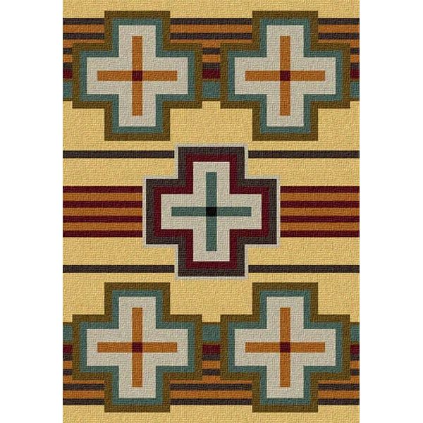 Many Crosses Maize Area Rug