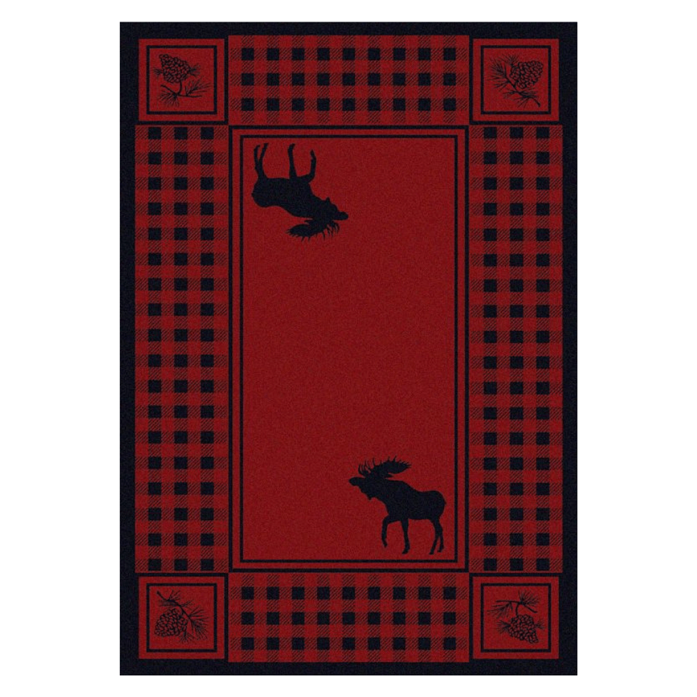 Minimalist Moose Red Rug