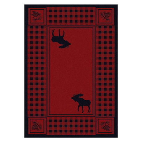 Minimalist Moose Red Rug