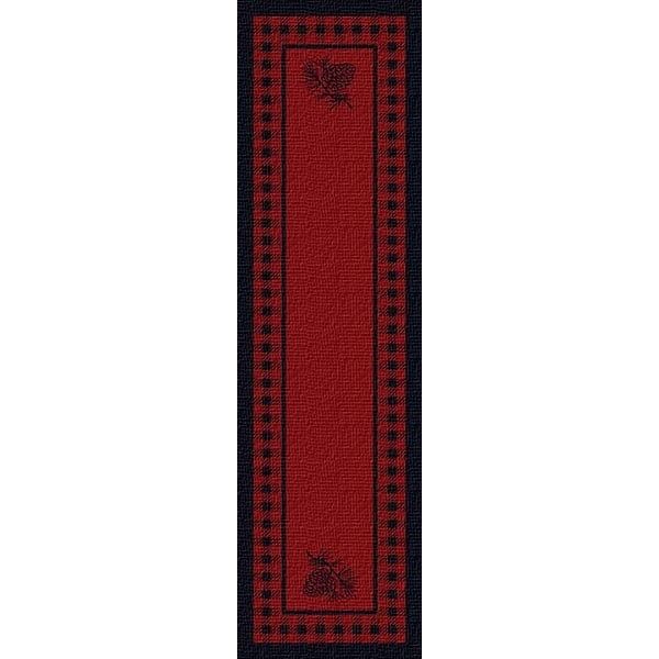 Pinecone Plaid Red Area Rug
