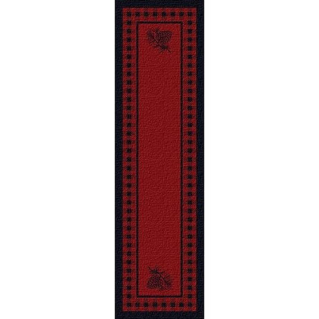 Pinecone Plaid Red Area Rug