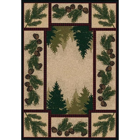 Woodland Pines 8' Round Area Rug