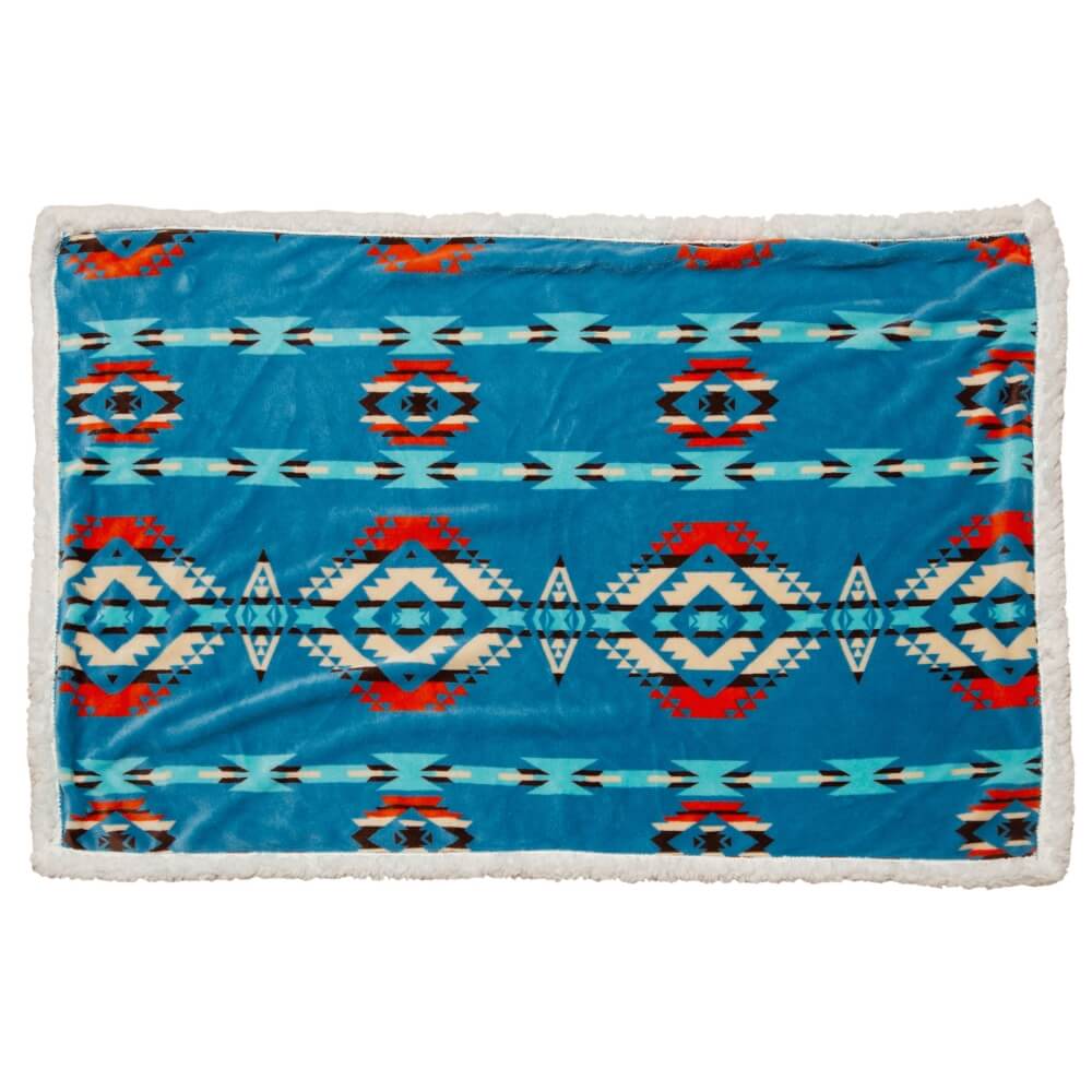 Desert Turquoise Sherpa Dog Blanket Cabin Place