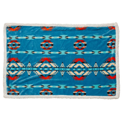 Desert Turquoise Sherpa Dog Blanket