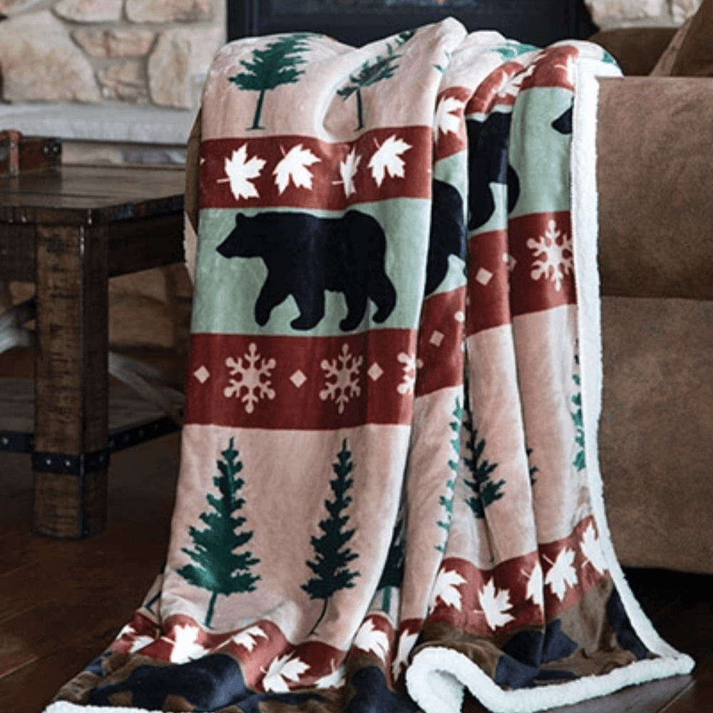 Big Sky Winter Bear Sherpa Throw
