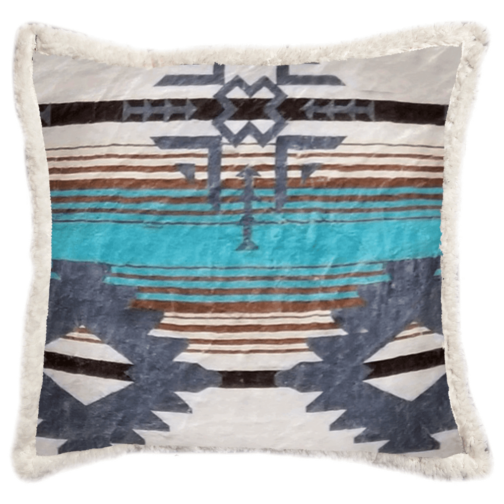 Lone Mountain Sherpa Throw Pillow