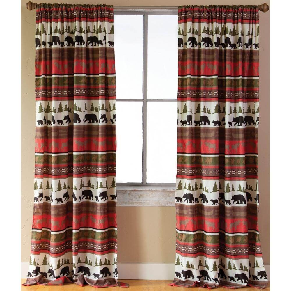 Chocolate Cabin Striped Drape Set