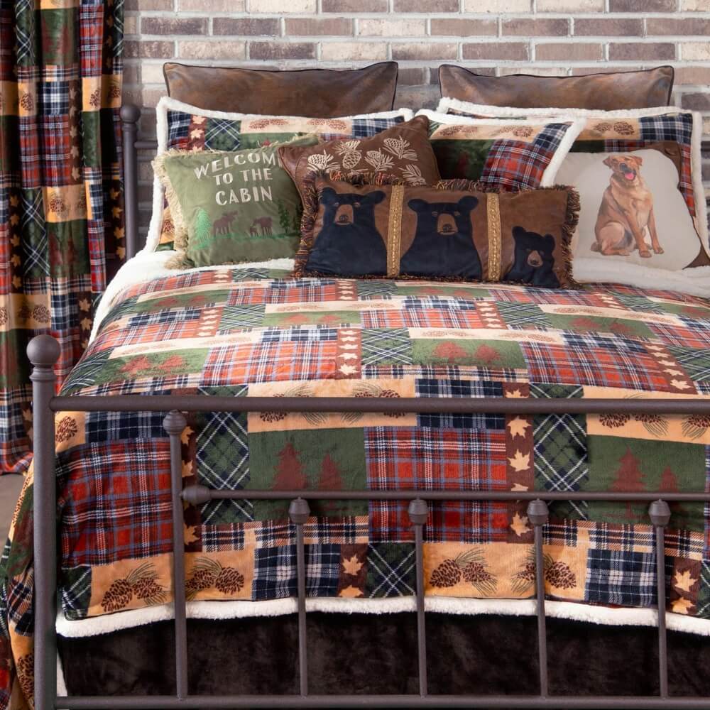 Cabin Plaid Sherpa Bedding Set