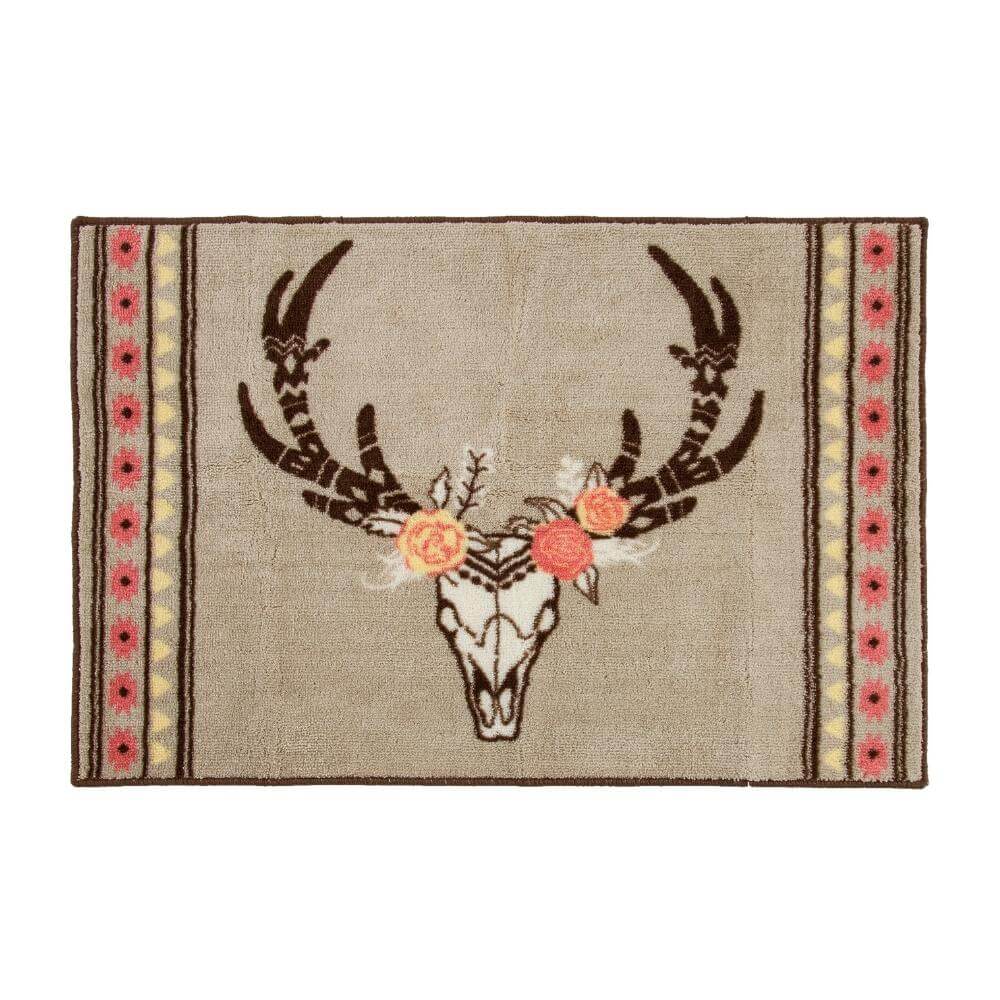 Desolate Skull Floral Rug