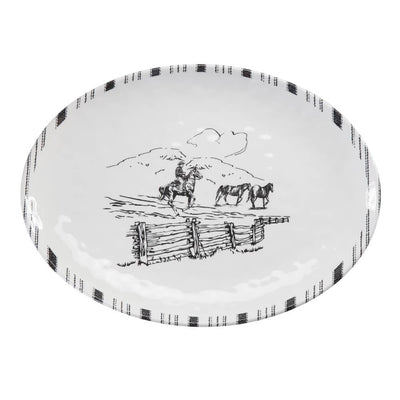 Ranch Sketches Melamine Serving Platter