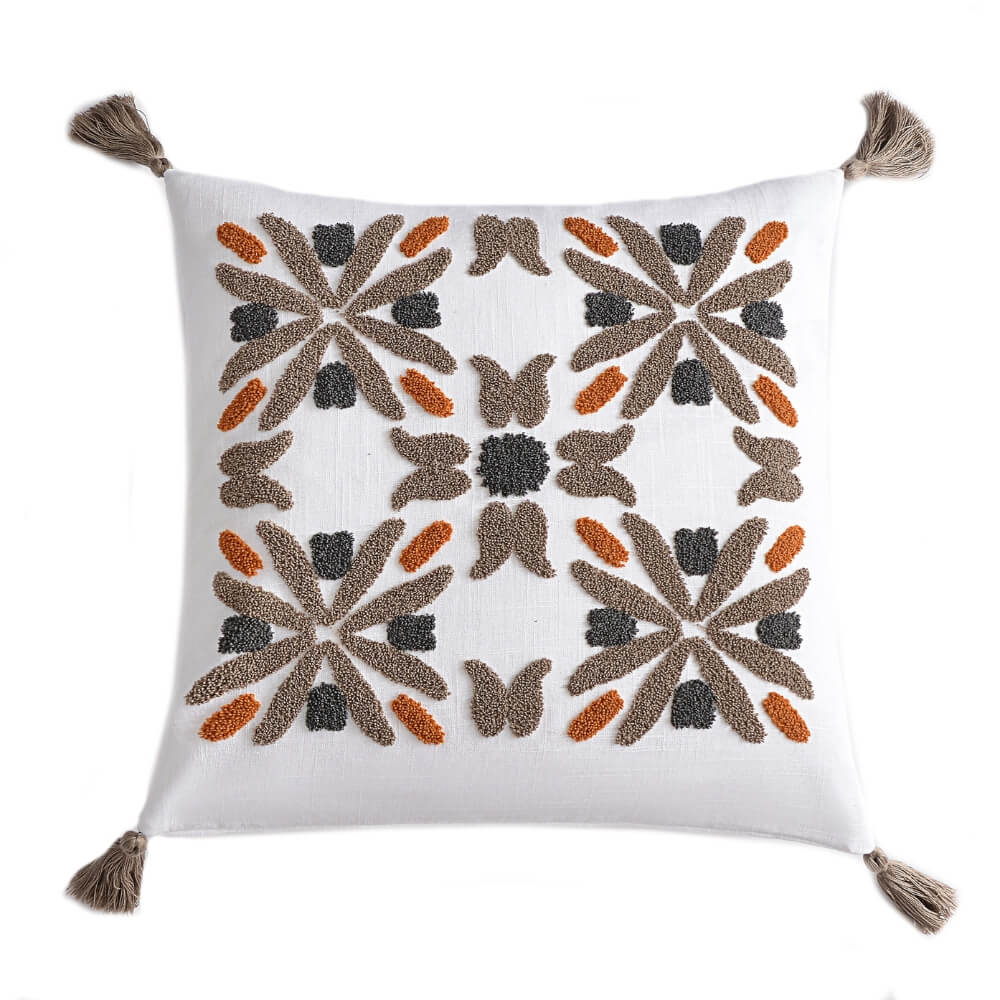 Rustic Flower Burst Decorative Pillow
