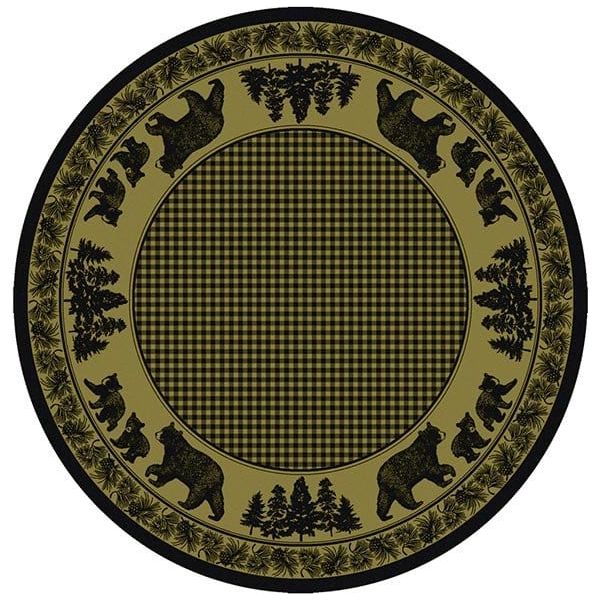 Woodland Bear Family Green Area Rug Collection