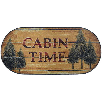 Cabin Time Pine Oval Rug