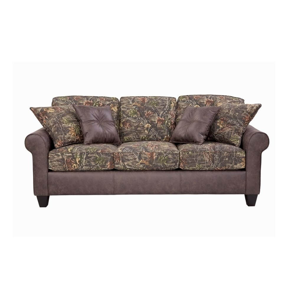 Leather and Camo Sofa