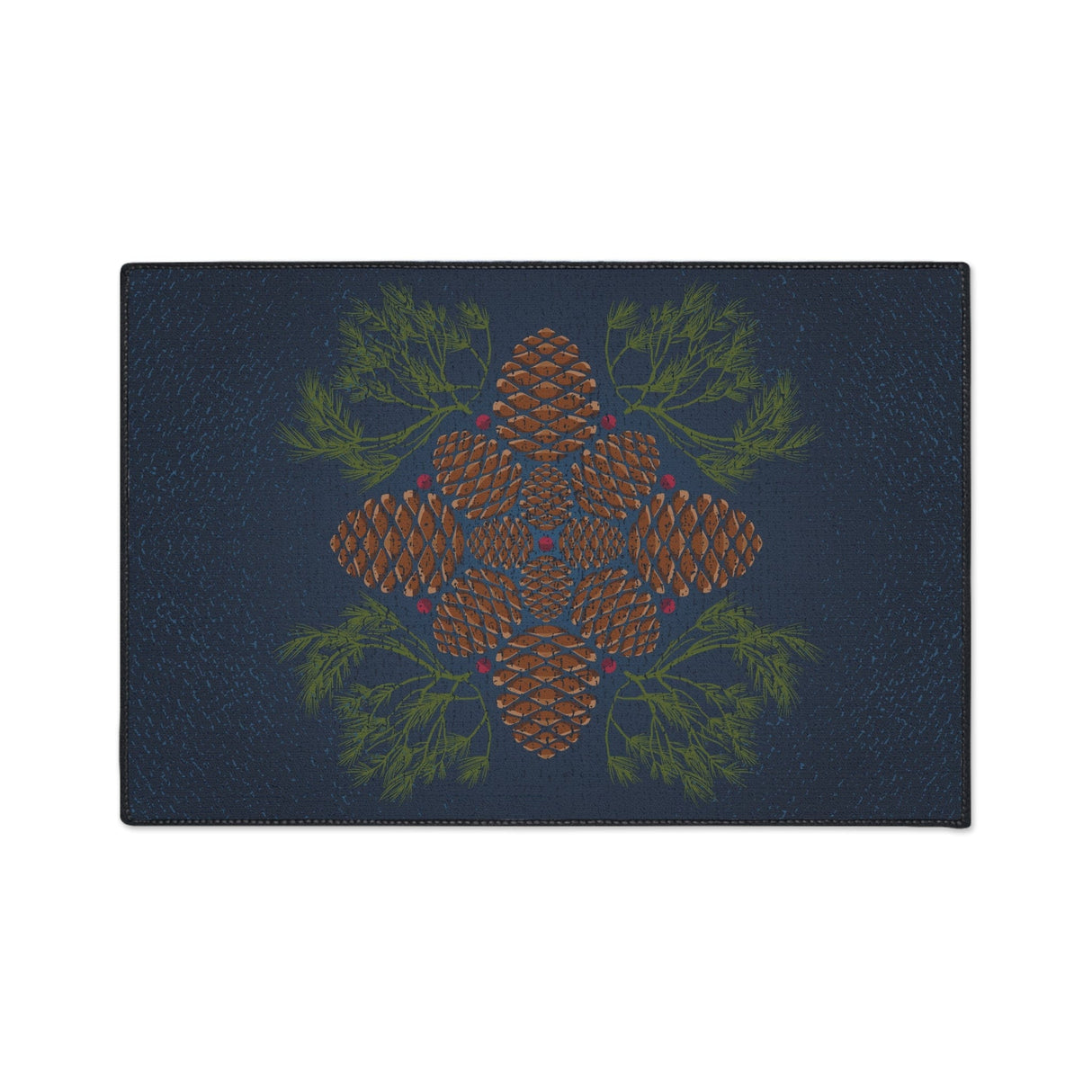 Blue Pinecone Non-Slip Rug