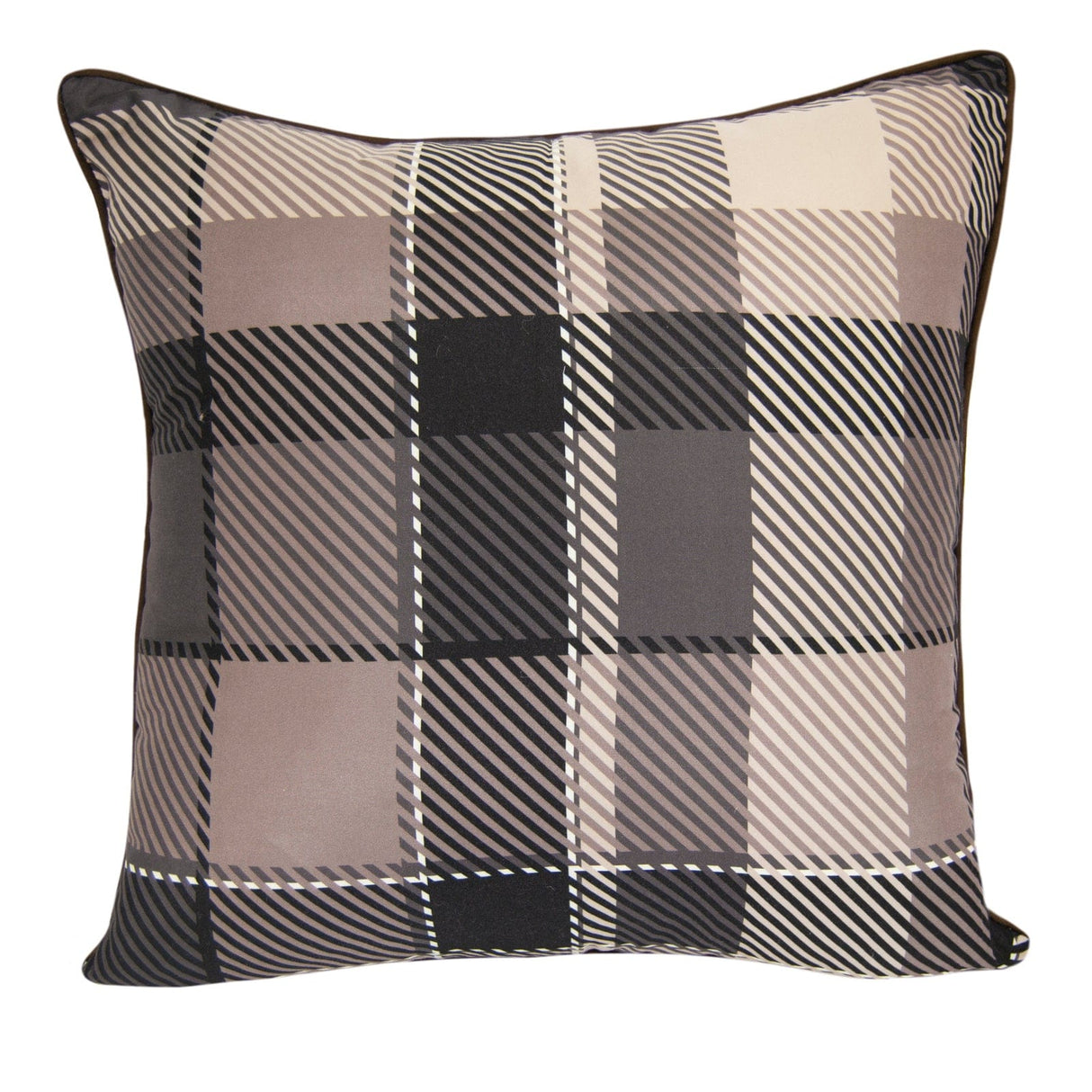 Bear Silhouette Plaid Decorative Pillow