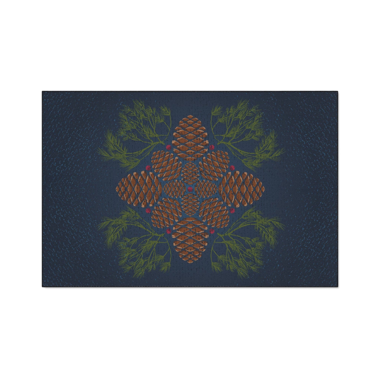 Blue Pinecone Non-Slip Rug