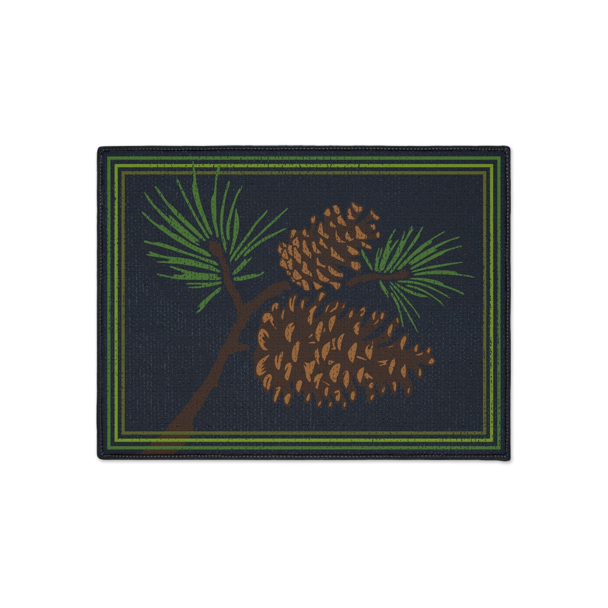 Navy Green Pine Non-Slip Rug