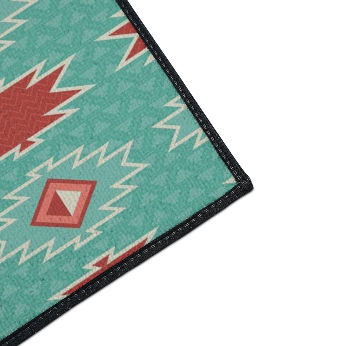 Red Blue Aztec Non-Slip Rug