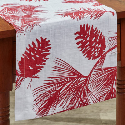 Pinecone Red 36" Table Runner