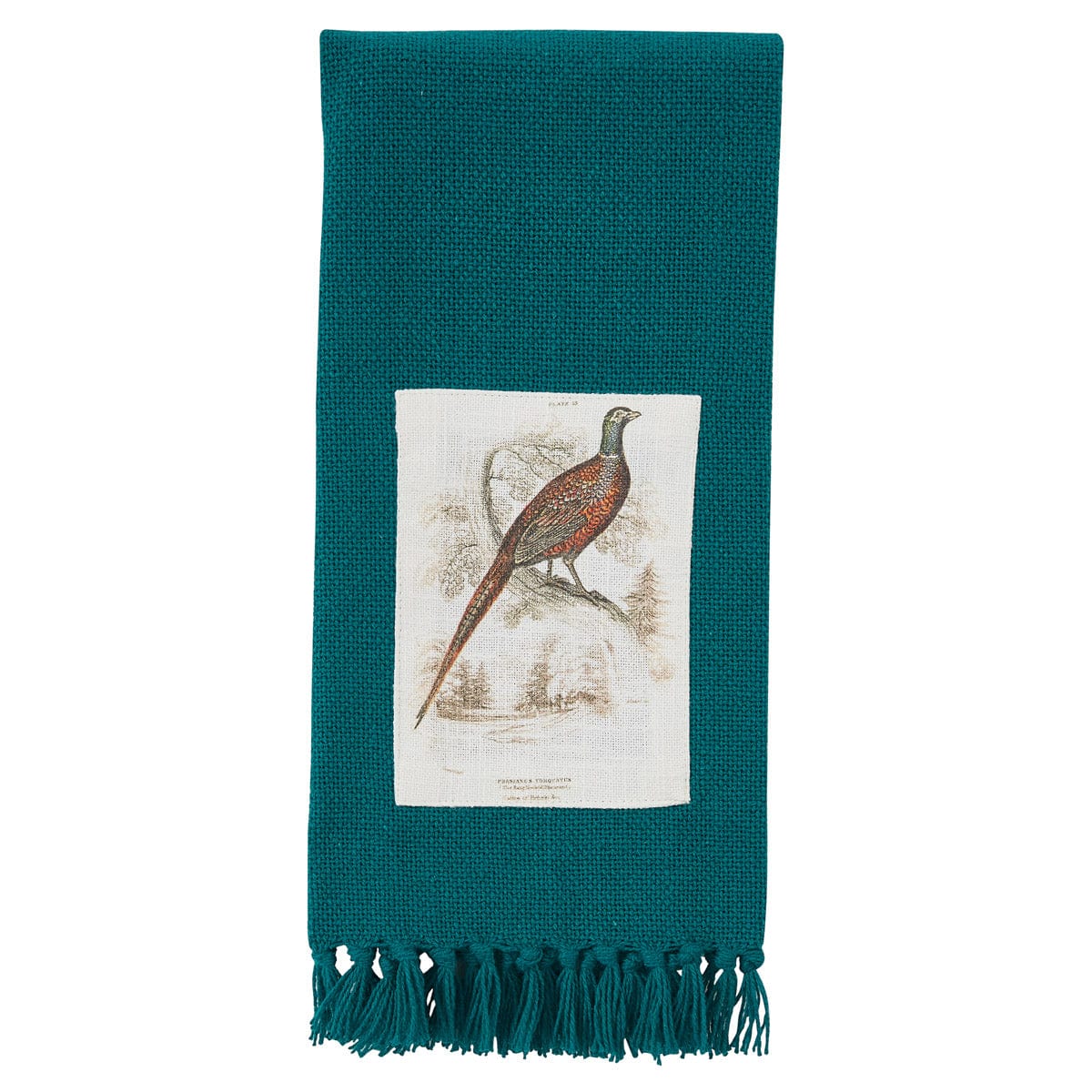 Pheasant Dream Green Dishtowel